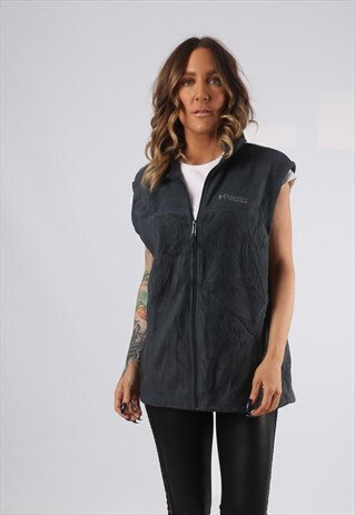 FLEECE WAISTCOAT JACKET COLUMBIA VINTAGE UK 16 - 18 (KJ4F)