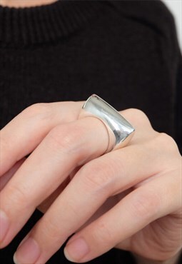 Chunky Statement Solid Ring 925 Sterling Silver
