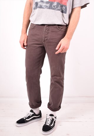 LEE MENS VINTAGE JEANS W33 L27 GREY 90S