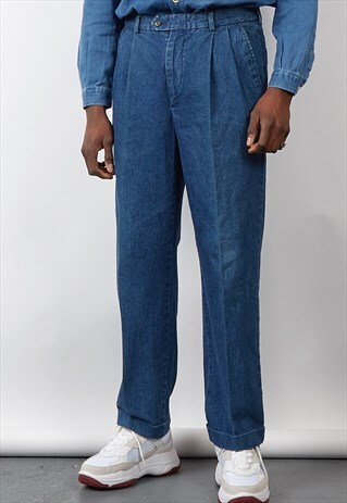 RARE VINTAGE 80'S BURBERRYS MID-WASH TAPERED JEANS