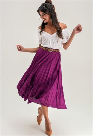 PURPLE MIDI SKIRT