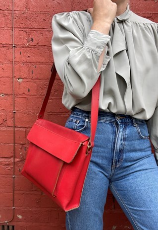 Zenith Red Small Satchel Bag in Epi Leather