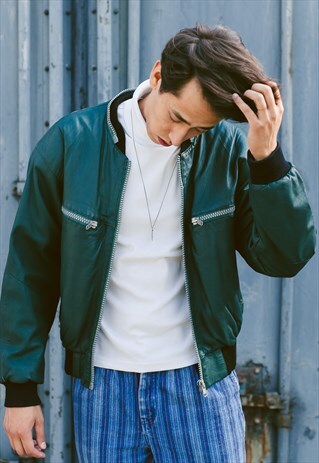 VINTAGE 80S LEATHER BOMBER JACKET