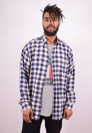 GANT MENS VINTAGE SHIRT LARGE BLUE 90'S