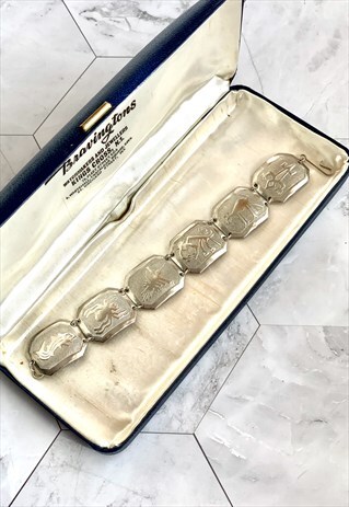 70S SILVER SYMBOL BRACELET SPIRITUAL VINTAGE JEWELLERY