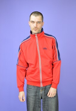 Vintage red UMBRO sports track jacket