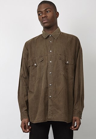 VINTAGE 90'S VERSACE DARK BROWN SHIRT