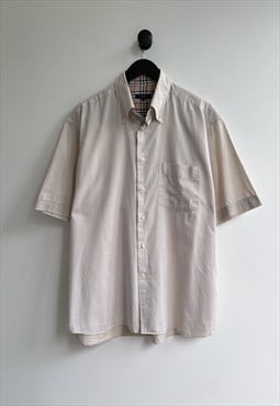 Vintage Burberry Beige Short Sleeve Shirt