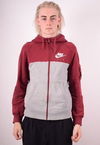 NIKE MENS VINTAGE HOODIE JACKET MEDIUM GREY 90S