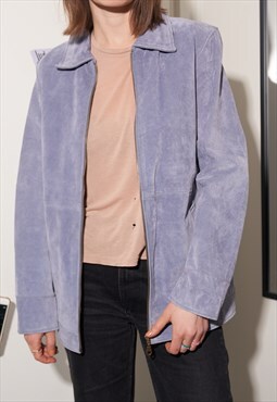 Y2K Vintage Leather Suede Lilac Jacket