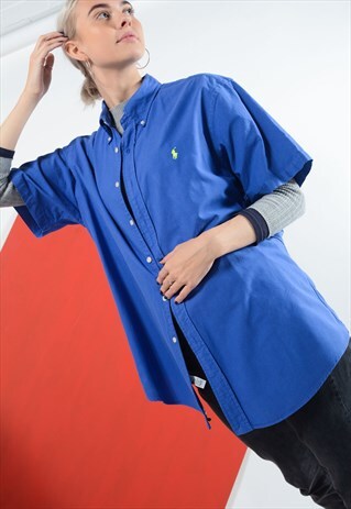 RALPH LAUREN SHIRT IN BLUE WITH LOGO