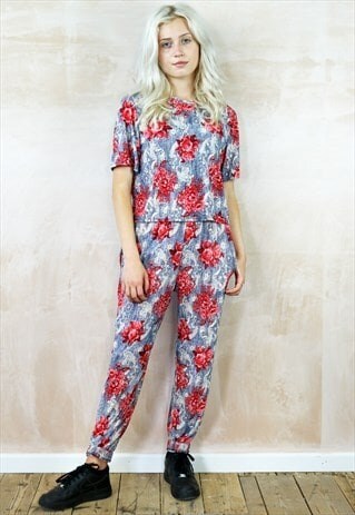TRACK SUIT CO-ORDINATES IN ROSE PRINT