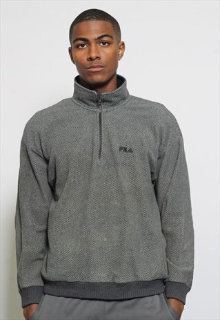 VINTAGE FILA LOGO FLEECE GREY