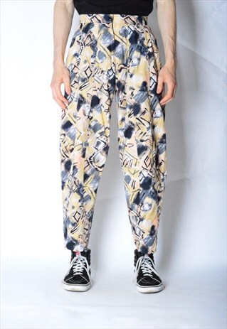 VINTAGE 80S UNISEX ABSTRACT FESTIVAL PANTS