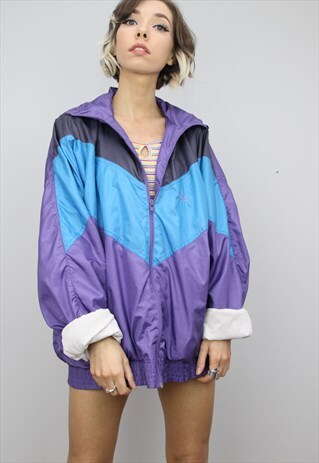 VINTAGE 80S 90S OVERSIZED FESTIVAL SHELL JACKET