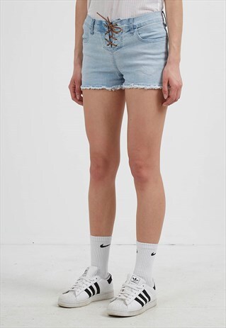 VINTAGE BLUE DENIM MINI SHORTS
