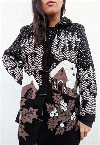 VINTAGE KNIT WINTER CARDIGAN JACKET