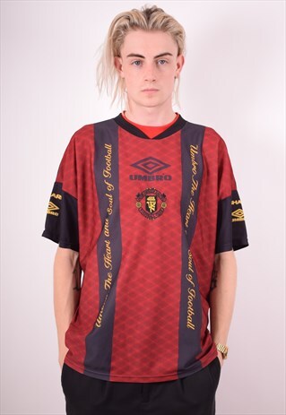 UMBRO MENS VINTAGE T-SHIRT TOP XL RED 90S
