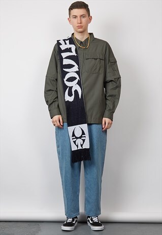 VINTAGE BLACK SOULFLY GRAFFITI SCARF