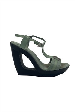 Vintage 2000's / Y2K Mint Green Heeled Sandals