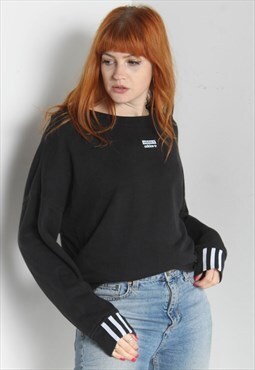 Vintage Adidas Crew Neck Sweatshirt Black