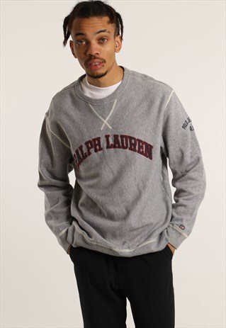VINTAGE RALPH LAUREN EMBROIDERED SPELL OUT SWEATSHIRT