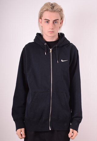 NIKE MENS VINTAGE HOODIE JACKET XL BLACK 90S