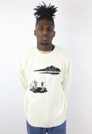 VINTAGE PRINTED GOLF JUMPER
