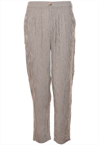 Vintage Brown & Off-White Gingham Trousers - W25
