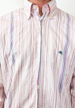 Vintage y2k stripes pink and white long sleeve shirt 