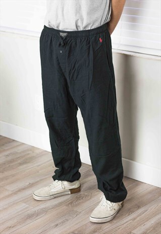 VINTAGE RALPH LAUREN FLANNEL JOGGER LOGO 90S L 10.1