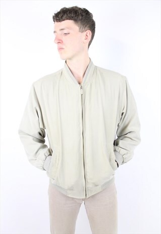 VINTAGE 90'S CREAM BOMBER JACKET