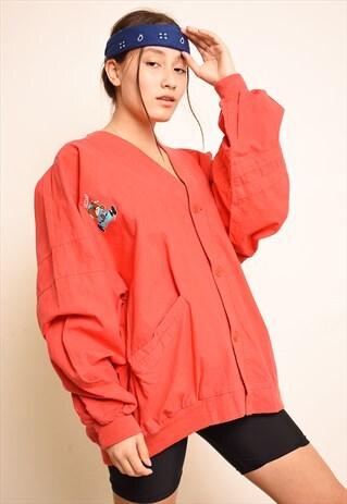VINTAGE 80'S RETRO OVERSIZED THIN OUTWEAR BOMBER JACKET