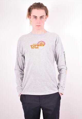 CHAMPION MENS VINTAGE TOP LONG SLEEVE MEDIUM GREY 90S