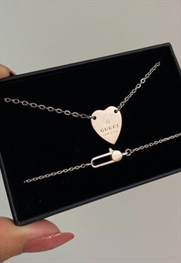 Authentic Gucci Pendant Heart -Repurposed Necklace