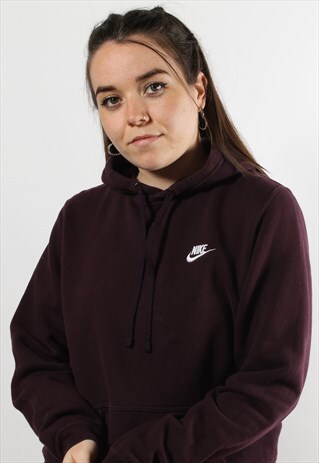VINTAGE NIKE HOODIE W/ WHITE EMBROIDERED TICK SPELL OUT LOGO