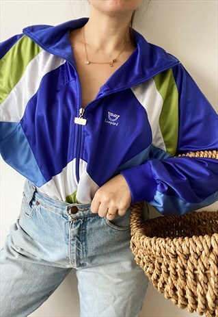 VINTAGE 80S SWEATSHIRT TRACKSUIT SPORTS MULTICOLOR JACKET