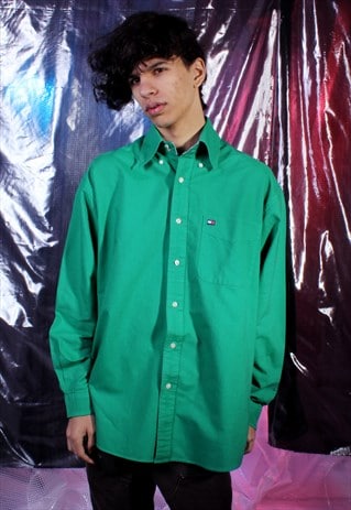 VINTAGE TOMMY HILFIGER GREEN SHIRT