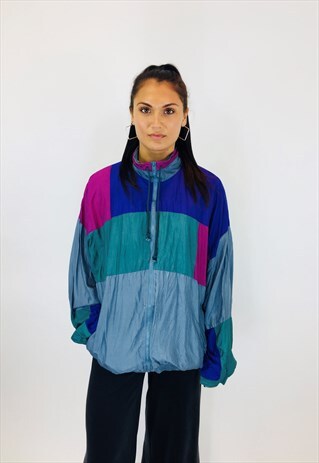 VINTAGE SILK FESTIVAL 80S RAVE WINDBREAKER JACKET