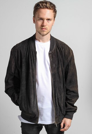VINTAGE OVERSIZED SUEDE BOMBER JACKET