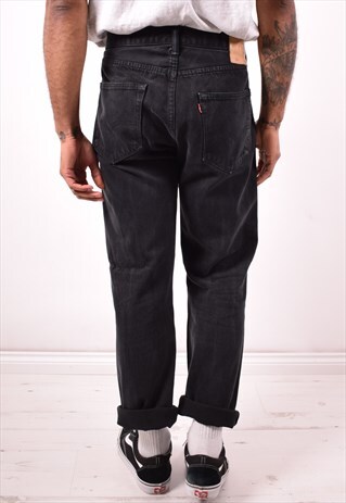 LEVI'S 501 MENS VINTAGE JEANS W36 L30 BLACK 90S