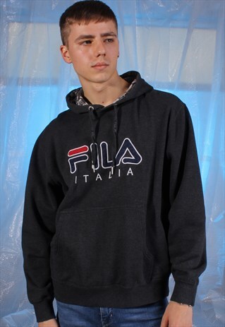 VINTAGE FILA ASPHALT GREY HOODIE