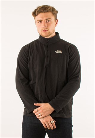 VINTAGE BLACK NORTH FACE QUARTER ZIP FLEECE