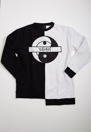 DEMOS BLACK & WHITE TAI CHI OVERSIZED SWEATSHIRT
