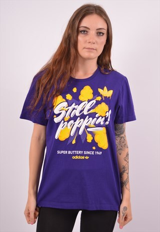 VINTAGE ADIDAS T-SHIRT TOP PURPLE