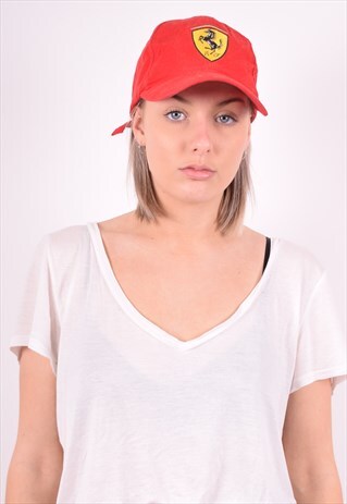FERRARI WOMENS VINTAGE CAP ONE SIZE RED 90'S