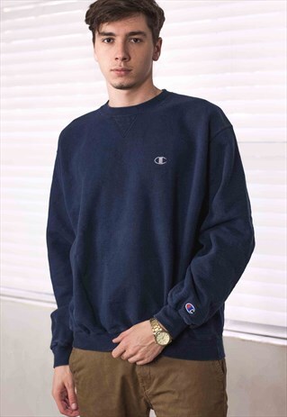 VINTAGE CHAMPION SWEATSHIRT JUMPER LOGO 90S L 17.9