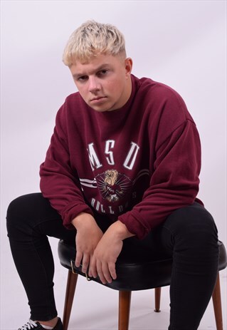 VINTAGE 90'S MSA BULL DOG VARSITY SWEATER SIZE X LARGE
