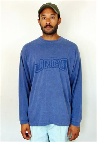 JNCO 90S FRAYED FADED DISTRESSED MINIMALIST LOGO TEE LARGE