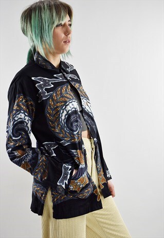 GORGEOUS VINTAGE JAPANESE INSPIRED BIRD PRINT SHIRT